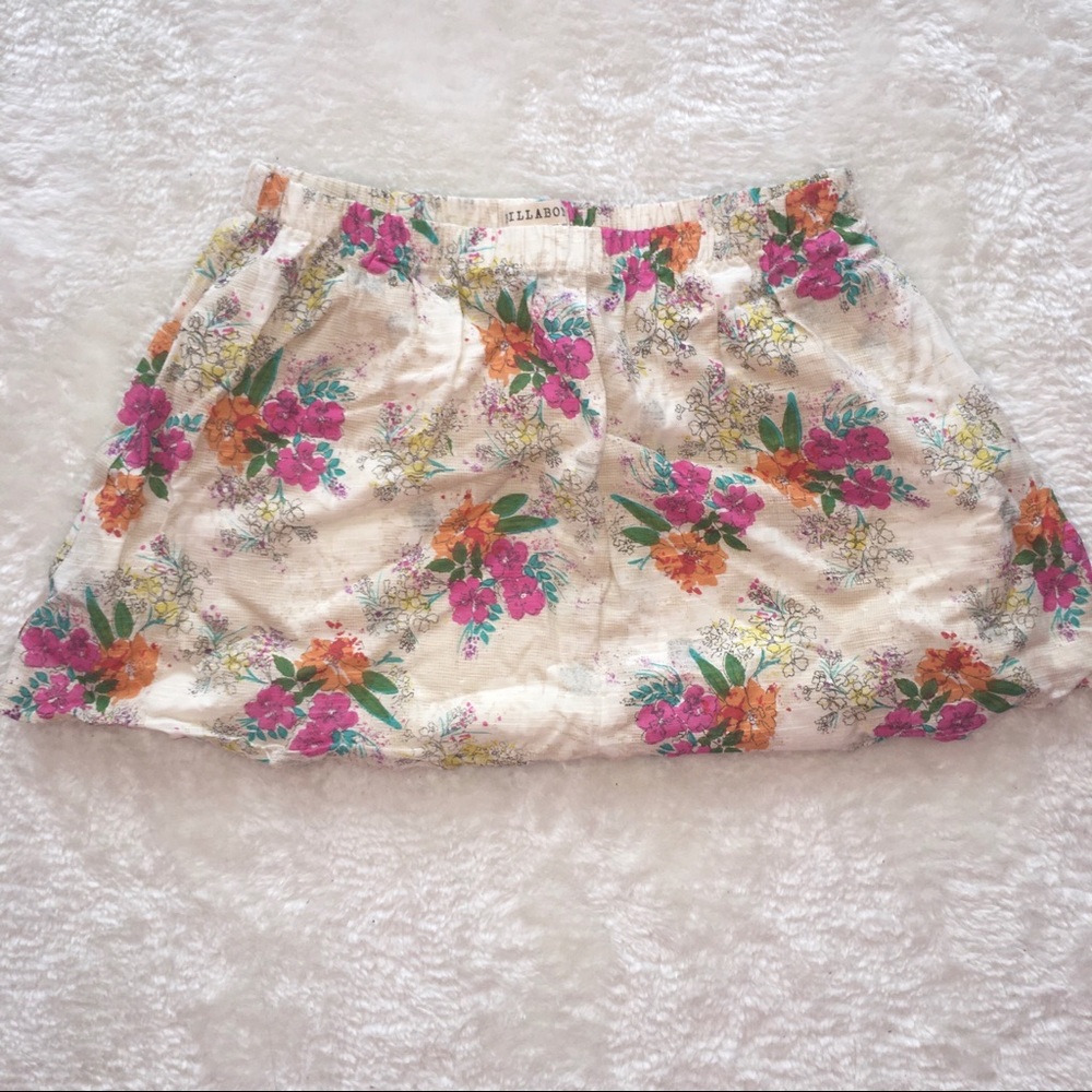Billabong Floral Flowy Mini Skirt